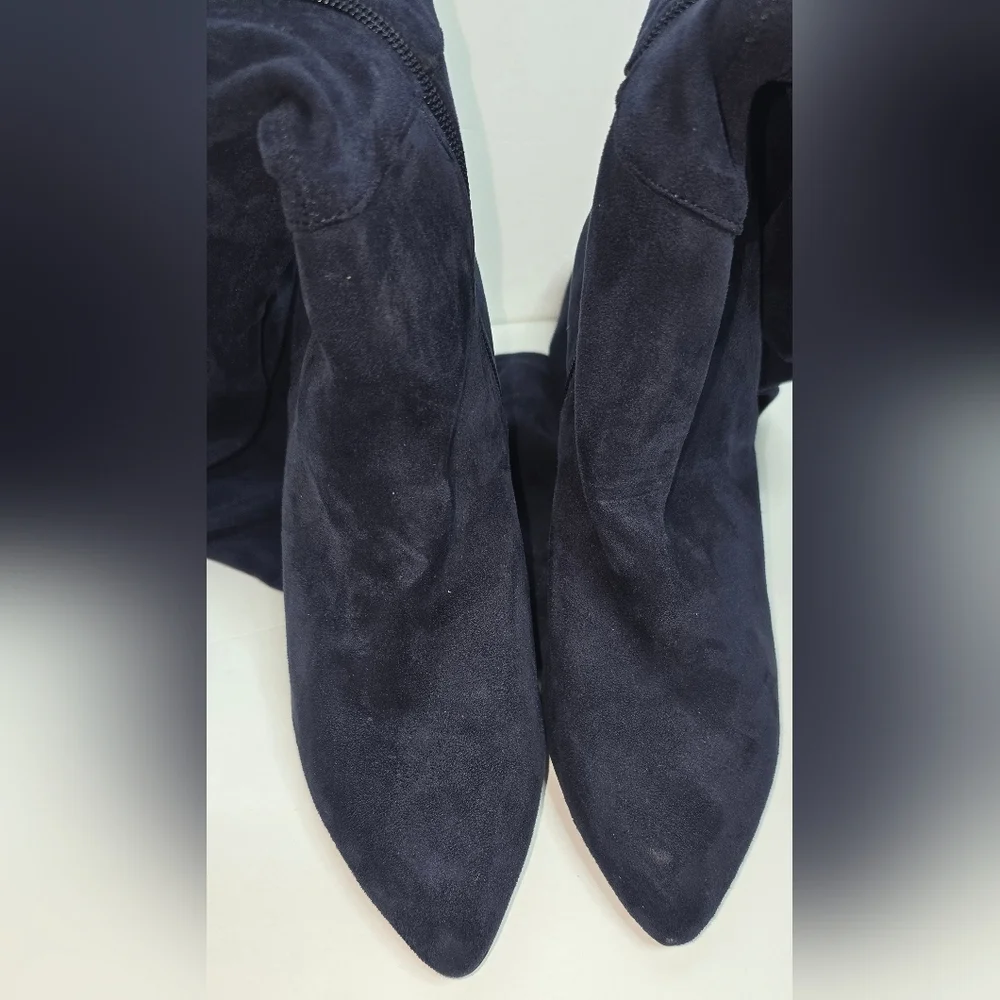 Call It SPRING Womens Dark Blue Knee High Boots Heels Pumps Size 8.5